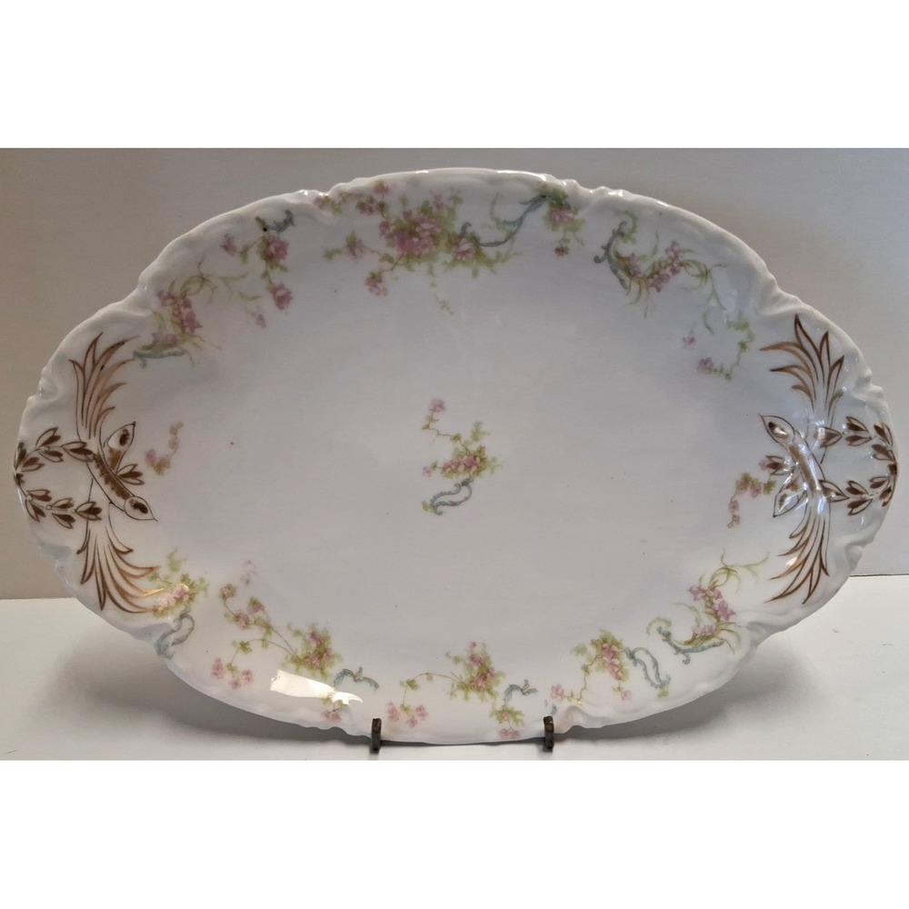 Antique Haviland France Limoges Princess Pattern 11" Scalloped Floral Platter